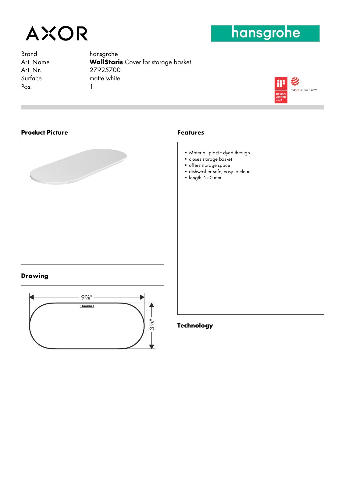 Hansgrohe GCDC2016 Specifications - ManualMachine.com