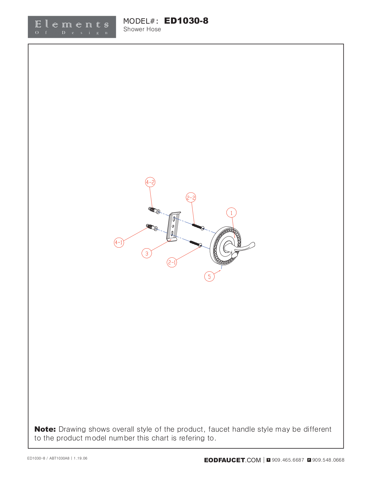 Elements of Design EDE2567 Service Parts - ManualMachine.com