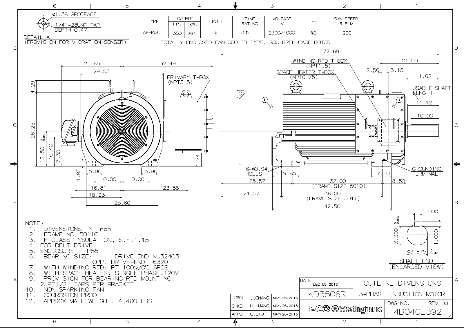 Teco KD3506R Reference Drawing