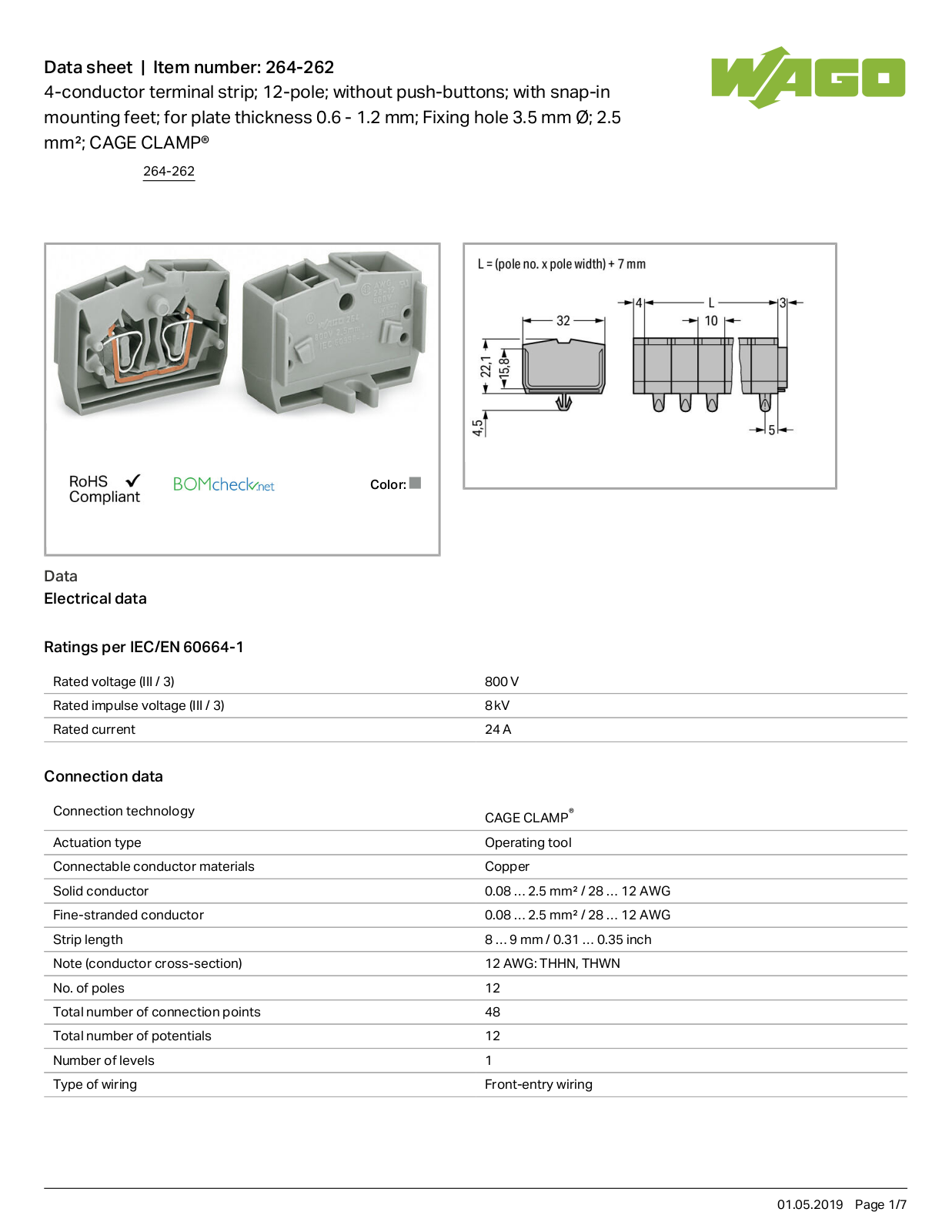 Wago 264-262 Data Sheet