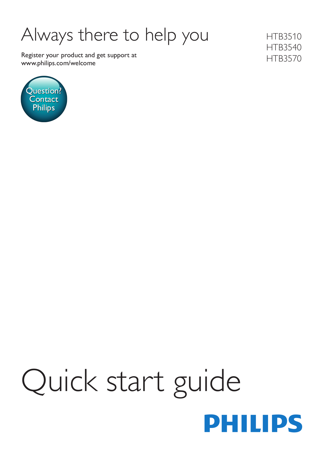 Philips HTB3510/40, HTB3540/40, HTB3570/40 quick start guide