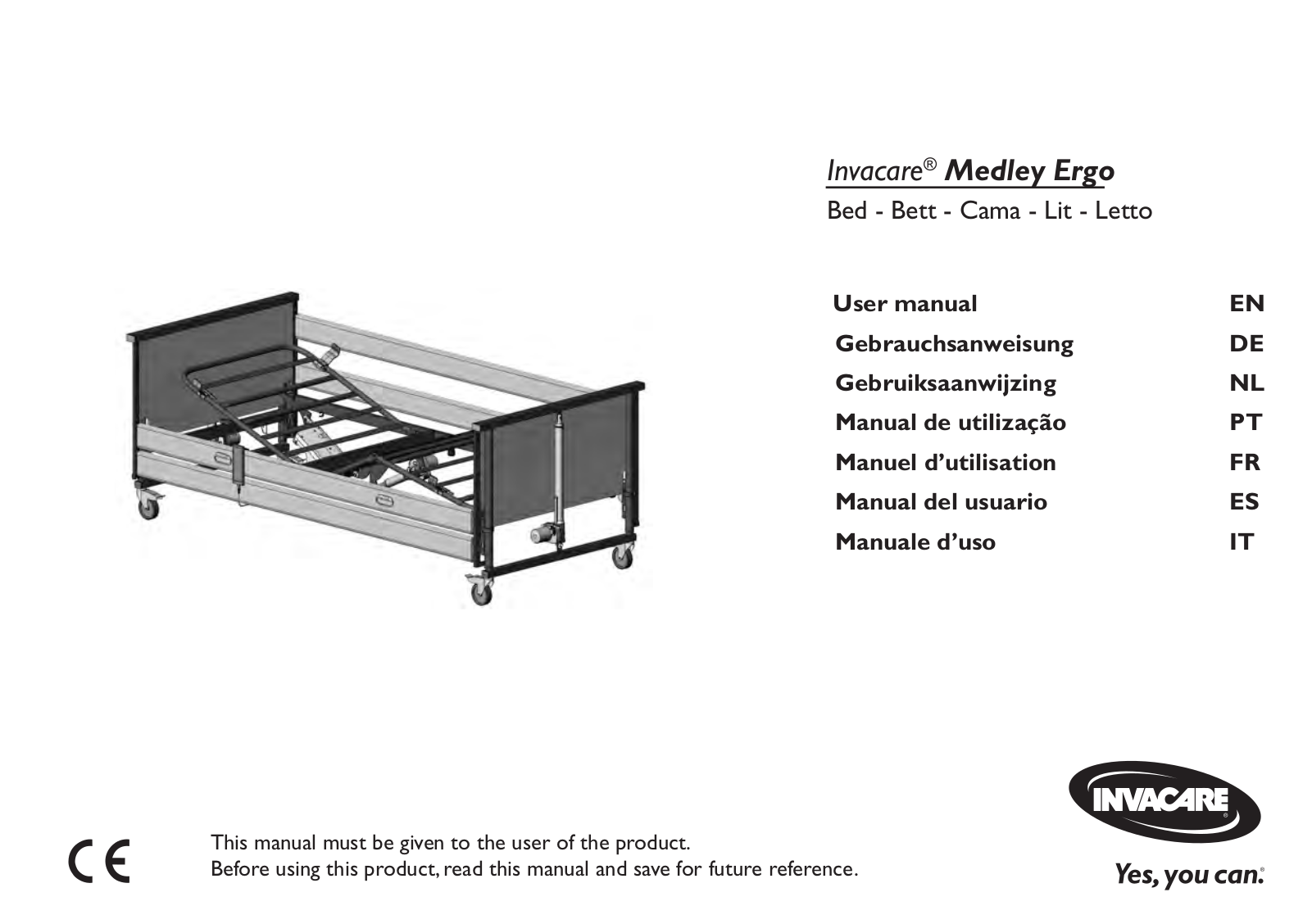 Invacare Medley Ergo User Manual