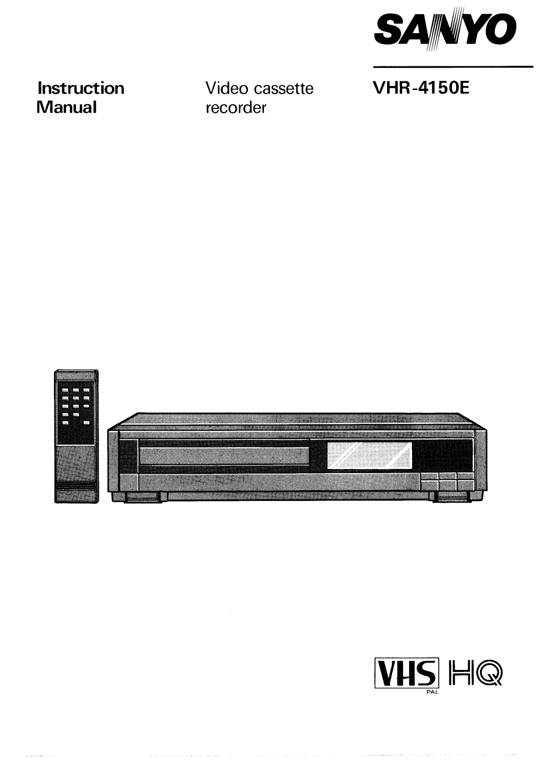 Sanyo VHR-4150E Instruction Manual