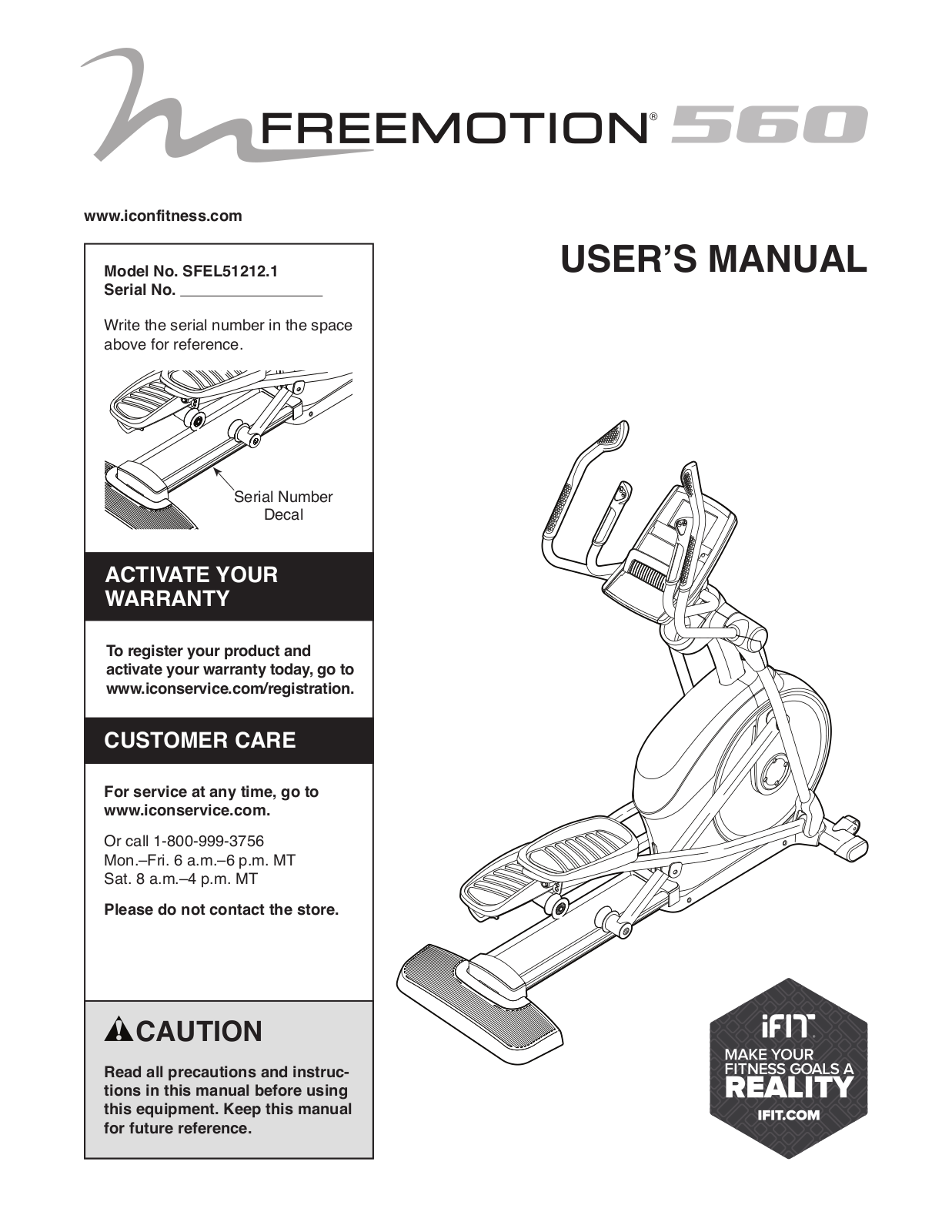 FreeMotion SFEL512121 Owner's Manual