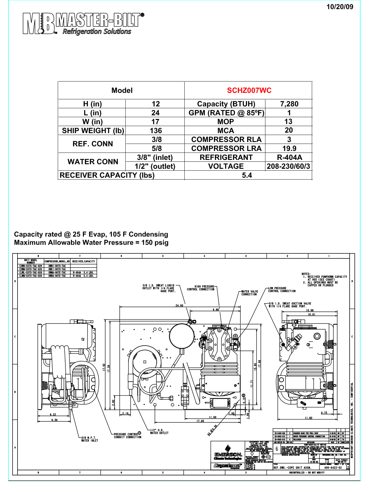 Master-Bilt SCHZ007WC User Manual