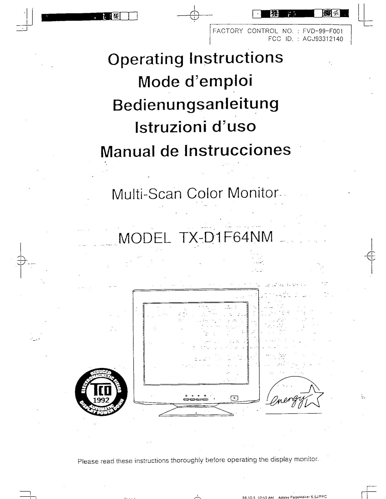 Panasonic 93312140 Users Manual