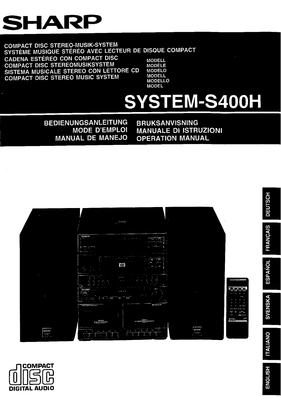 Sharp SYSTEM-S400H User Manual