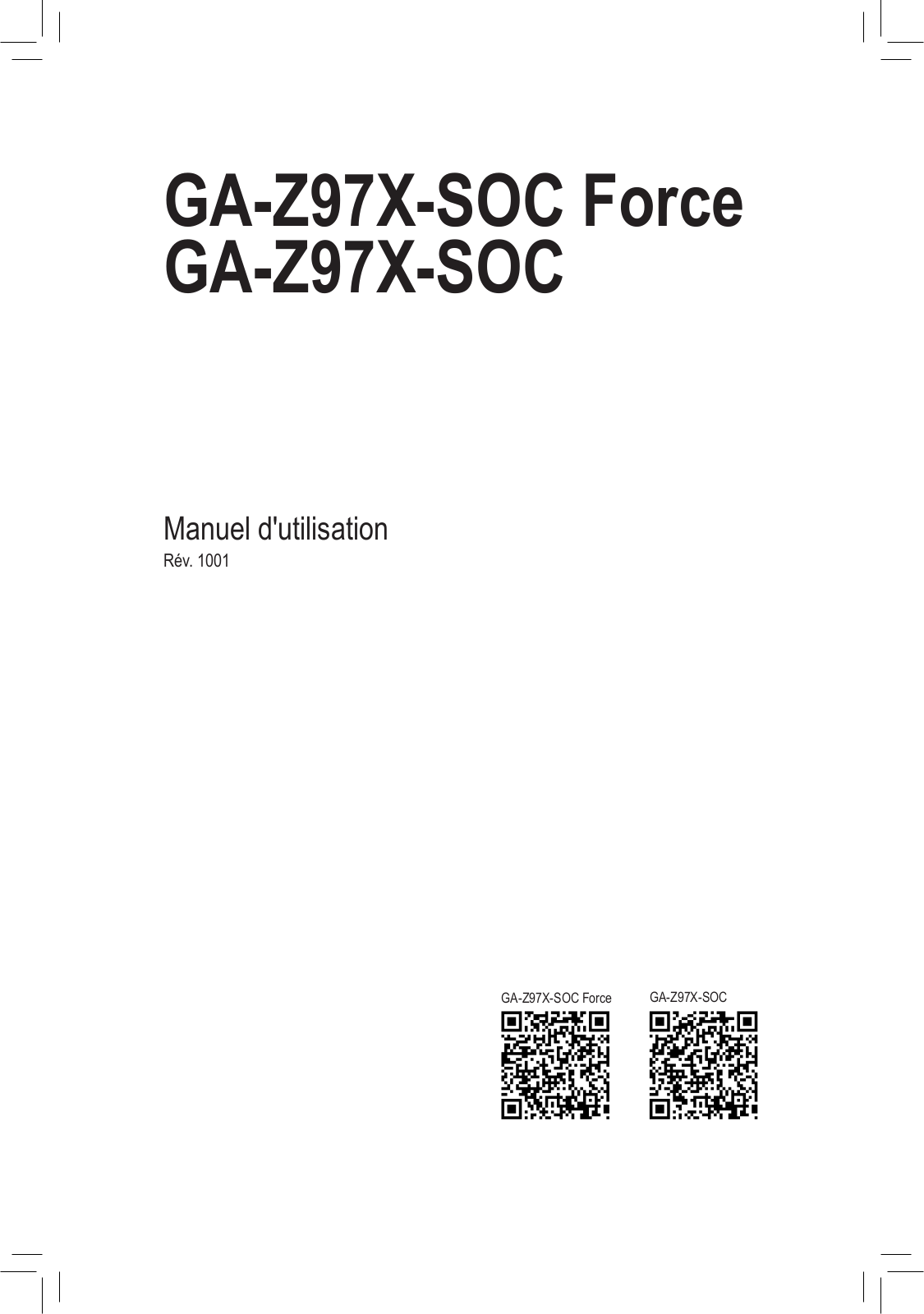 Gigabyte GA-Z97X-SOC, GA-Z97X-SOC FORCE User Manual