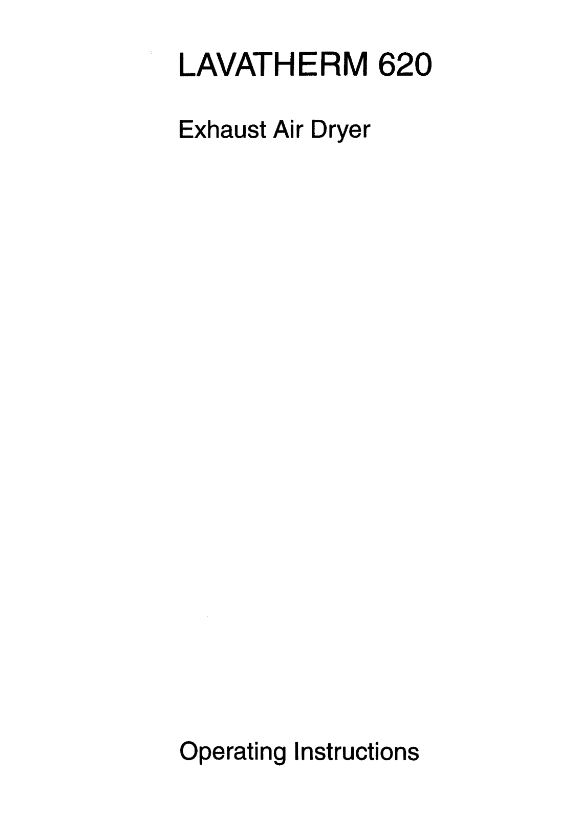 AEG Lavatherm 620 w User Manual