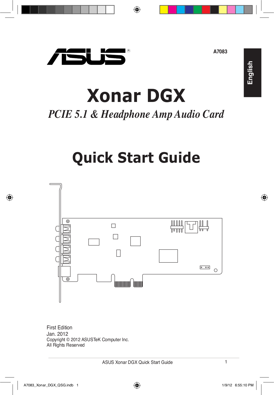 Asus Xonar DGX Quick Start Guide