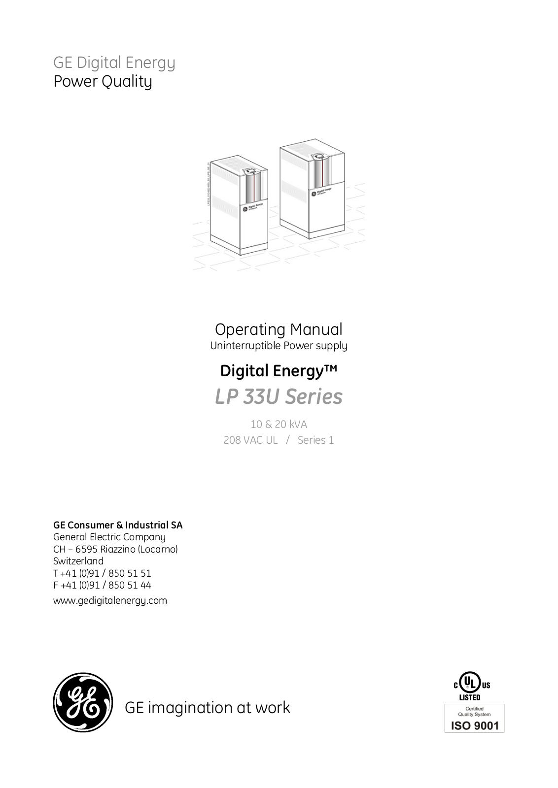 GE Industrial Solutions LP 33U User Manual