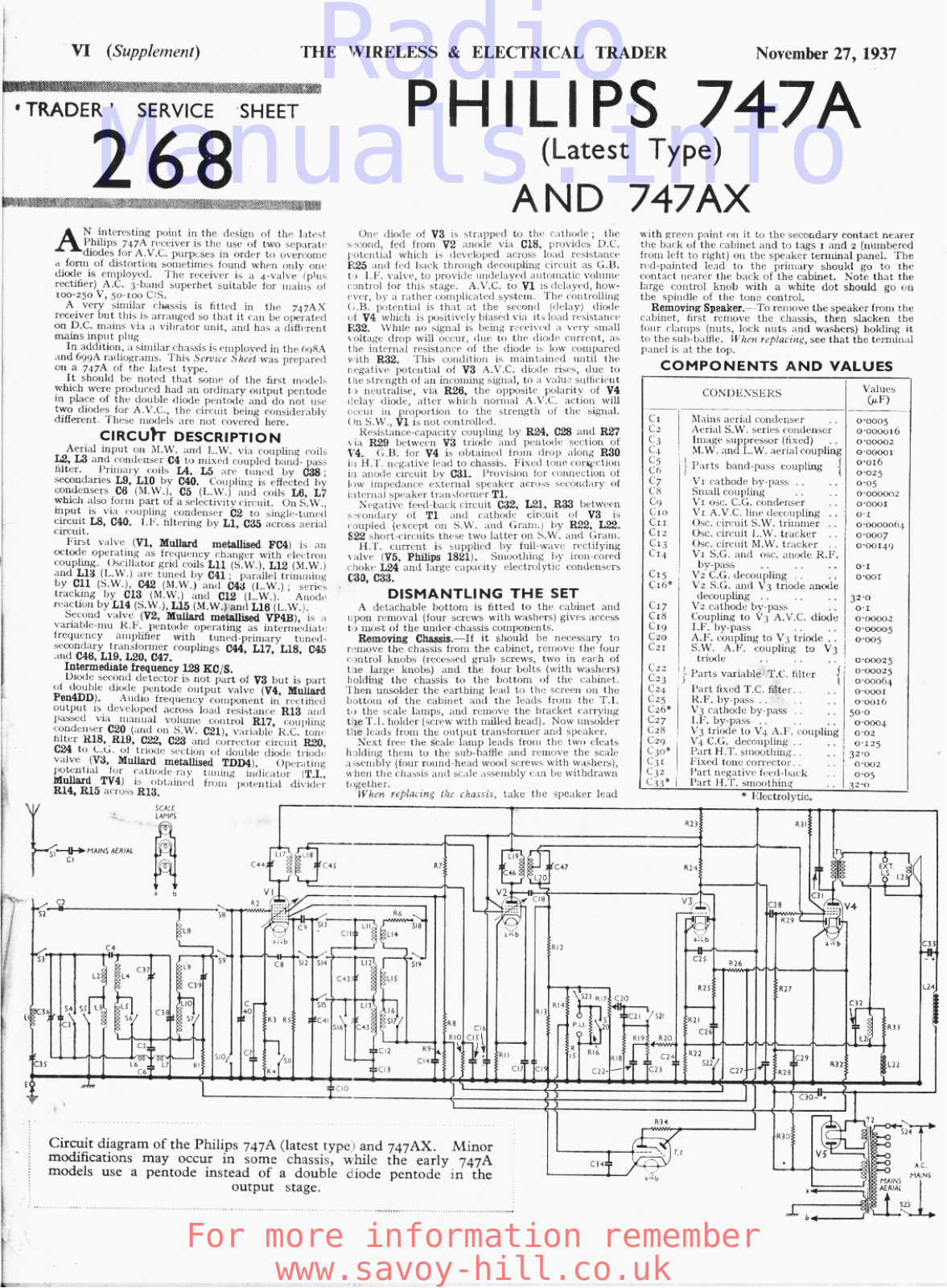 Philips 747-A Service Manual