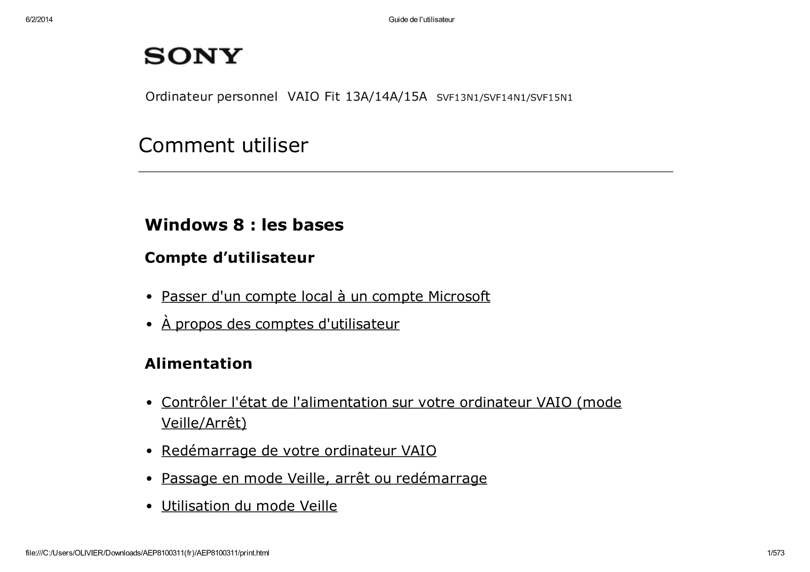 SONY FIT A15 User Manual