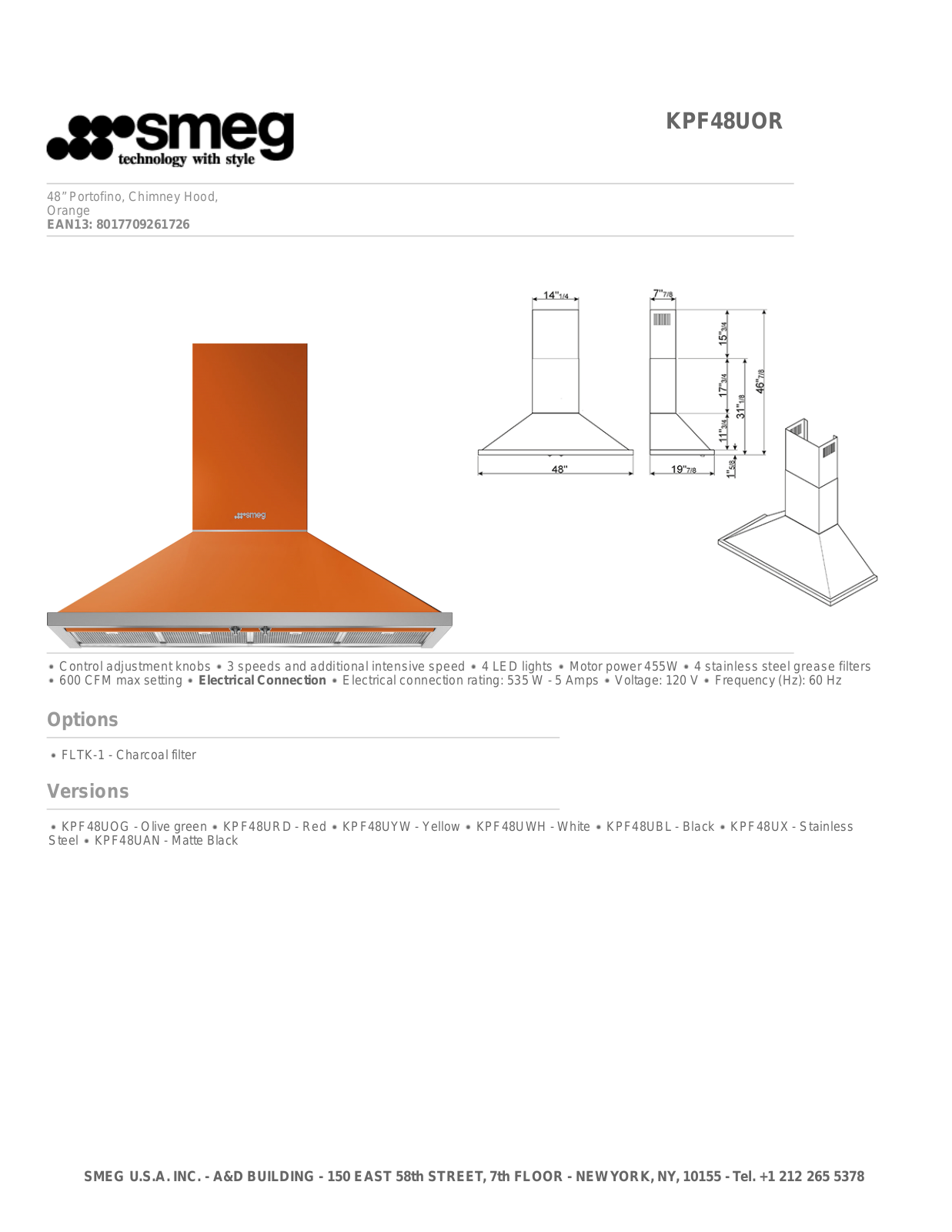 Smeg KPF48UOR User Manual