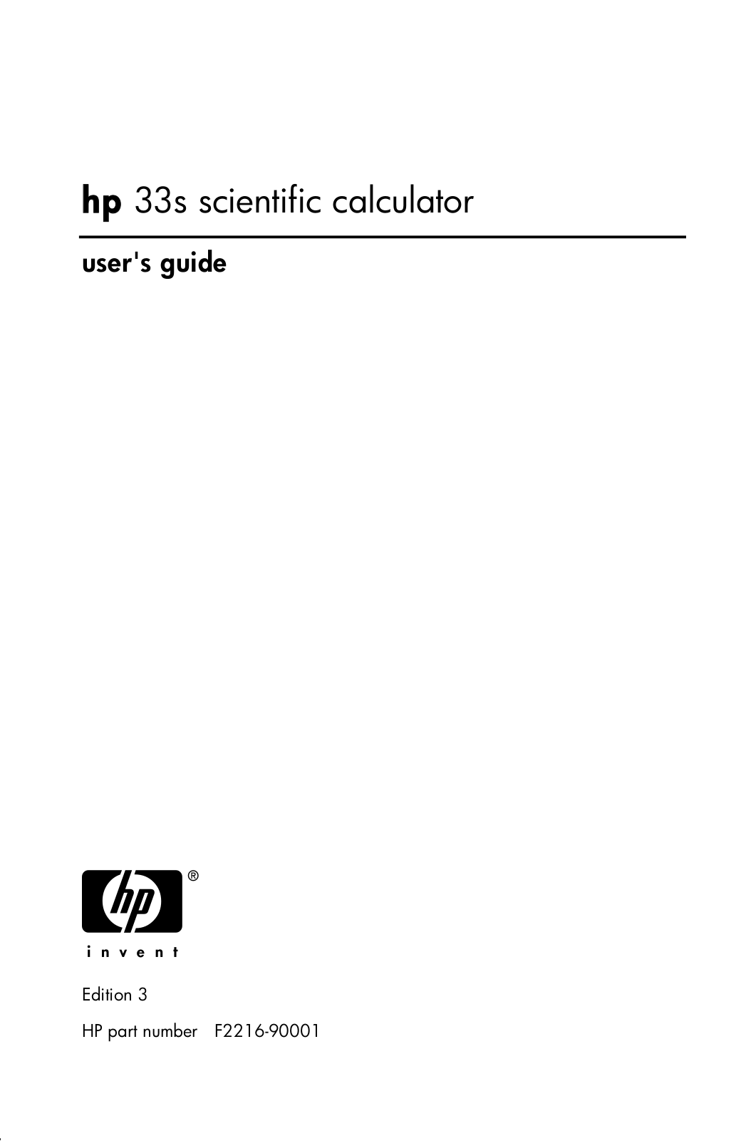 HP 33s User Manual