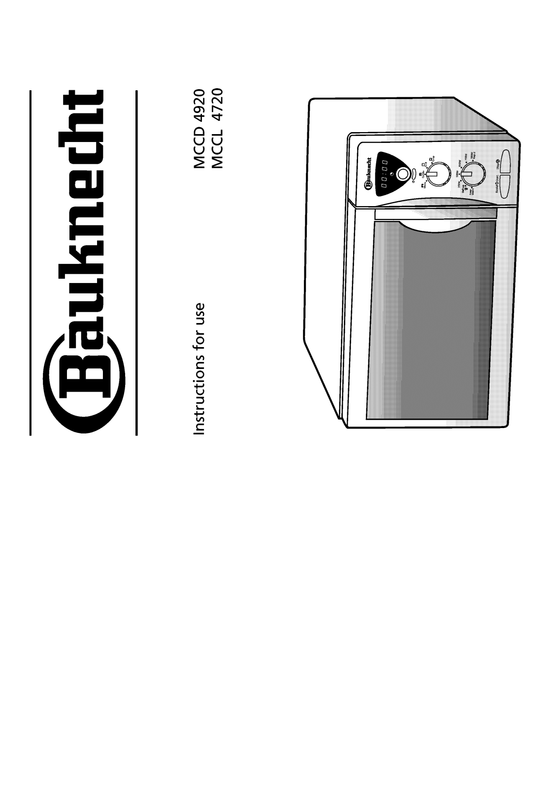 Whirlpool MCCD 4920/WS, MCCD 4920/SW, MCCL 4720/WS, MCCD4920 IN INSTRUCTION FOR USE