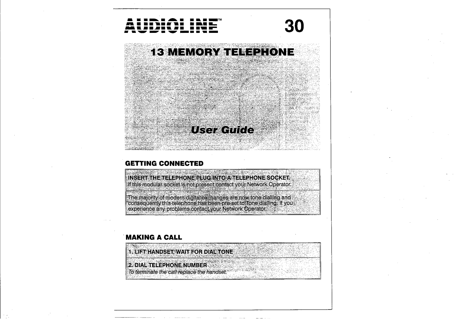 Audioline TEL30 User Manual