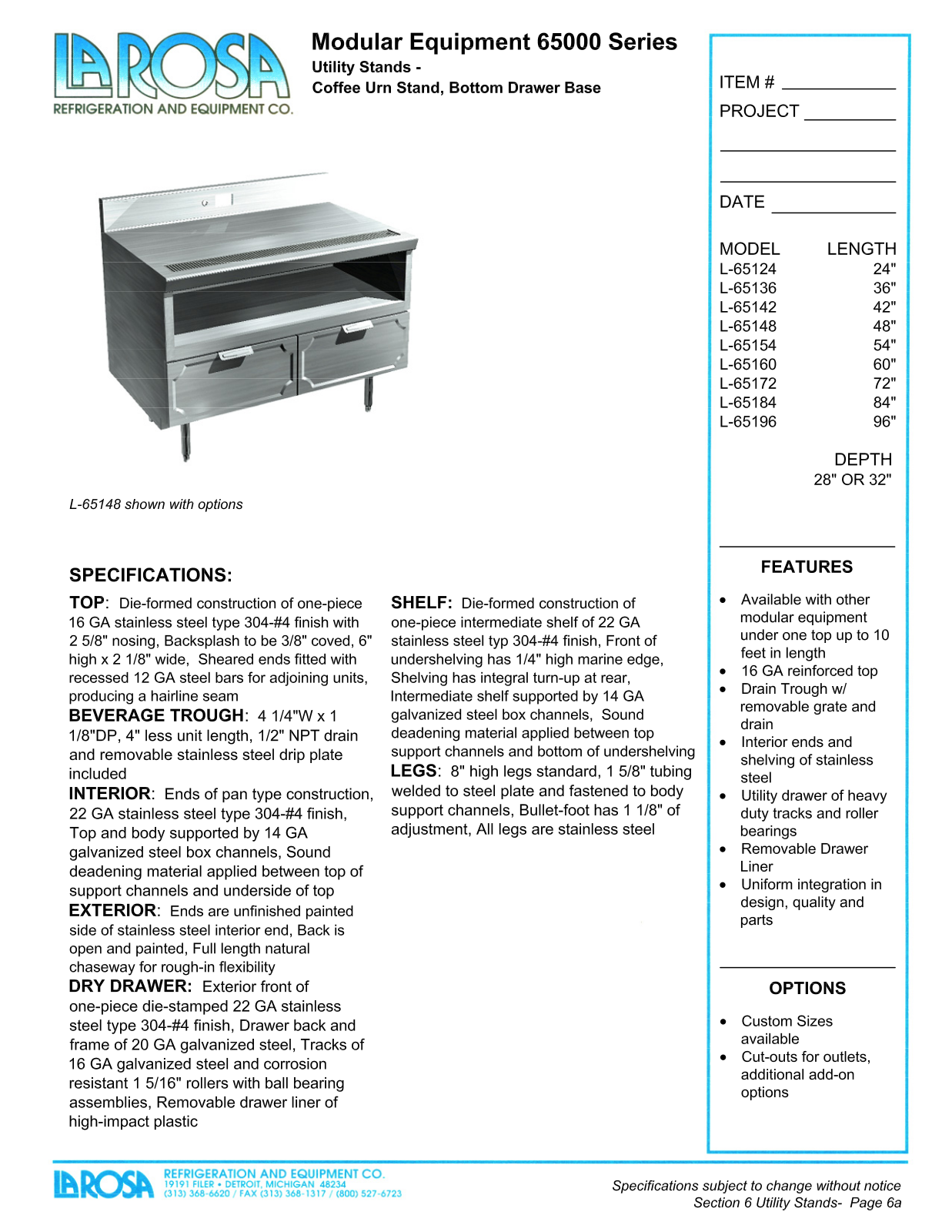 Larosa L-65124 User Manual