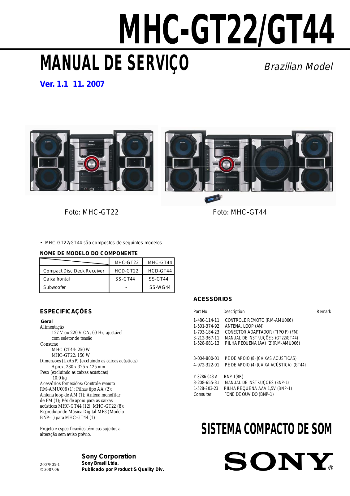 Sony MHC-GT22, MHC-GT44 Service Manual