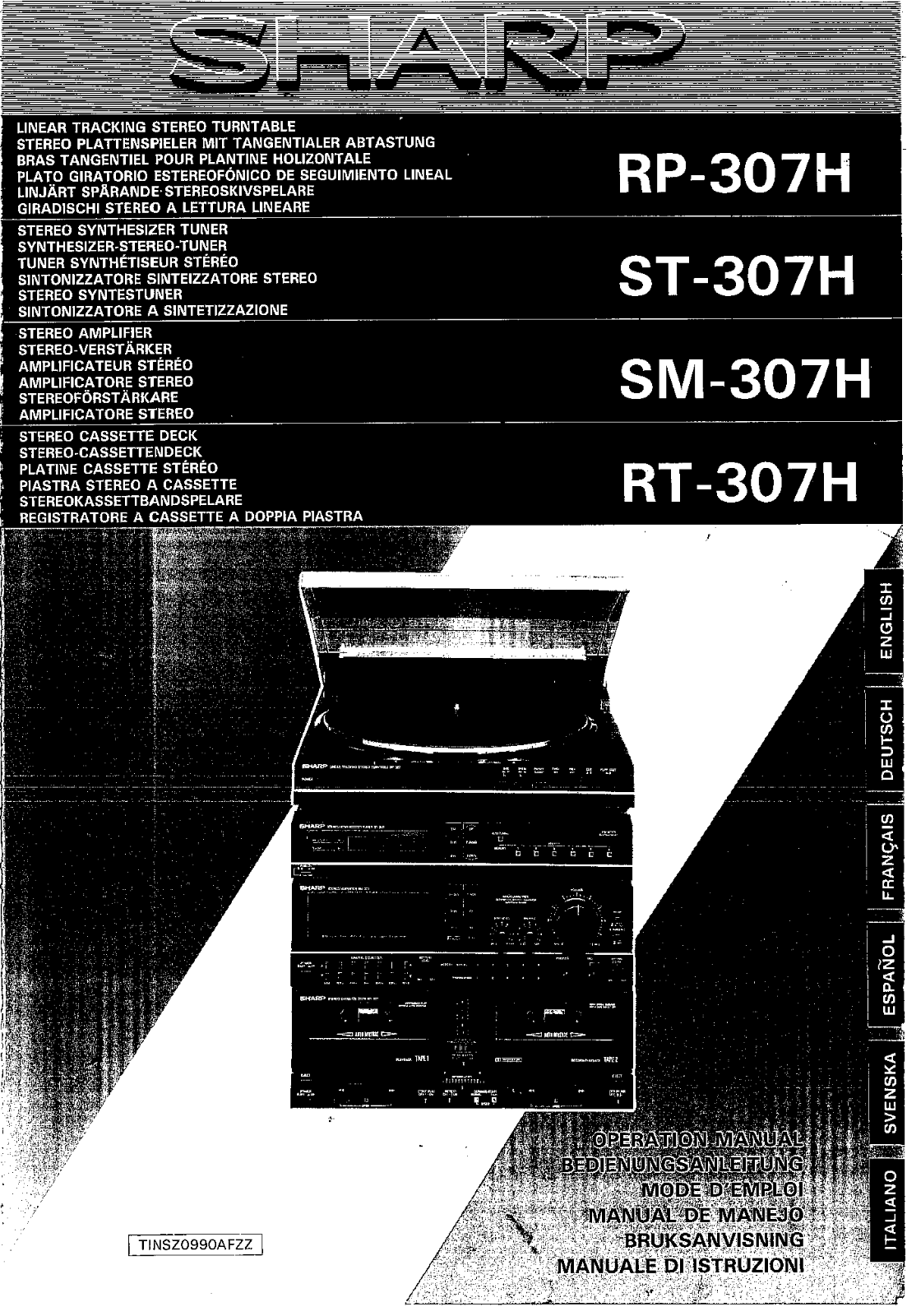 Sharp SM-307H, RT-307H, RP-307H, ST-307H User Manual