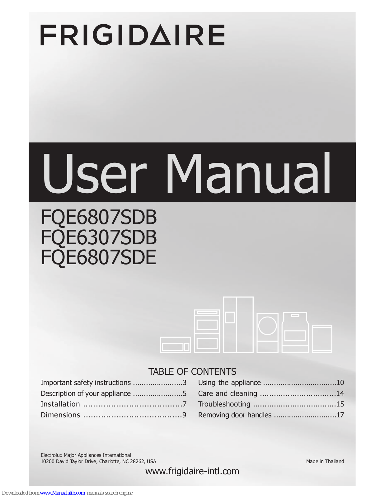 Frigidaire FQE6807SDB, FQE6307SDB, FQE6807SDE User Manual