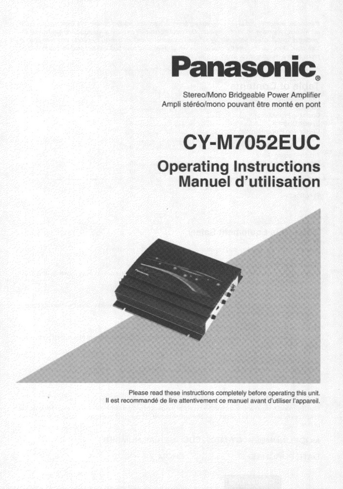 Panasonic cy-m7052euc User Manual
