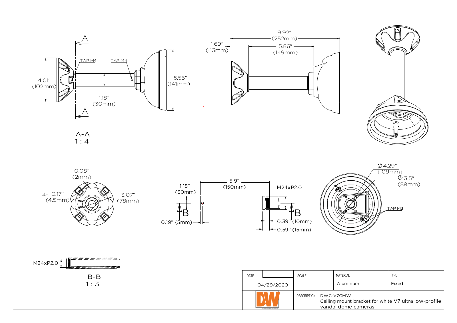 Digital Watchdog DWC-V7CMW Specsheet