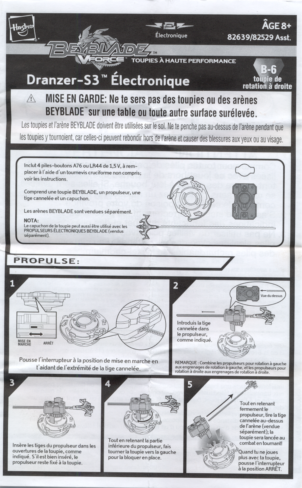 HASBRO Beyblade Dranzer S-3 Electronique User Manual