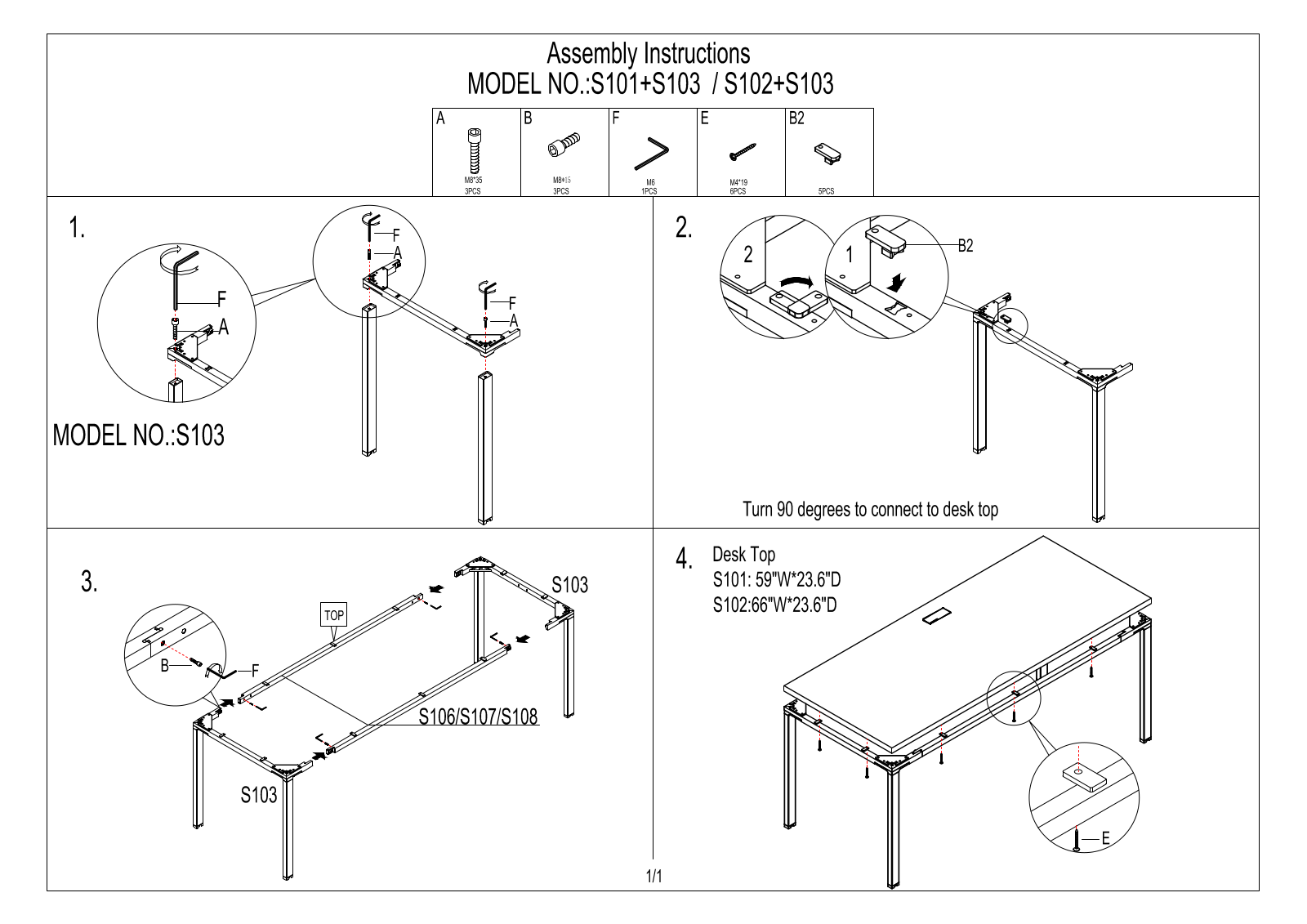 Boss S102, S101WT, S102WT, S101 Assembly Guide