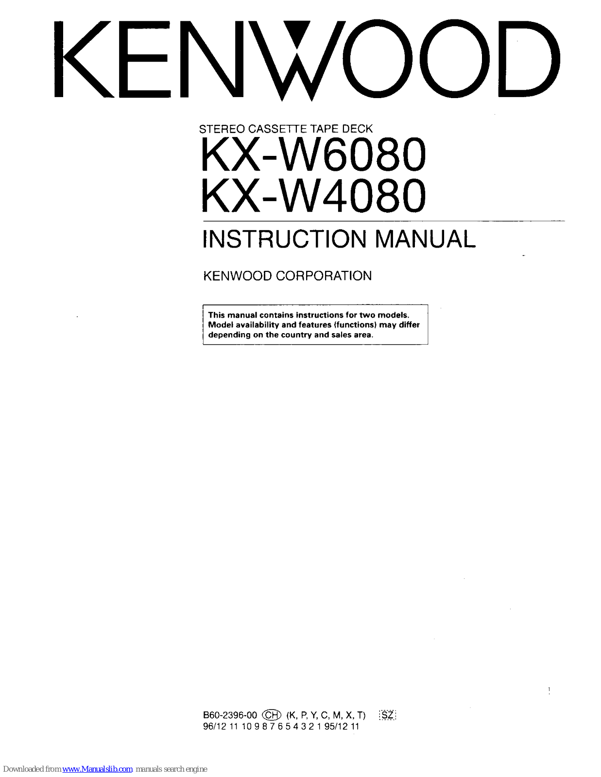 Kenwood KX-4080 Instruction Manual