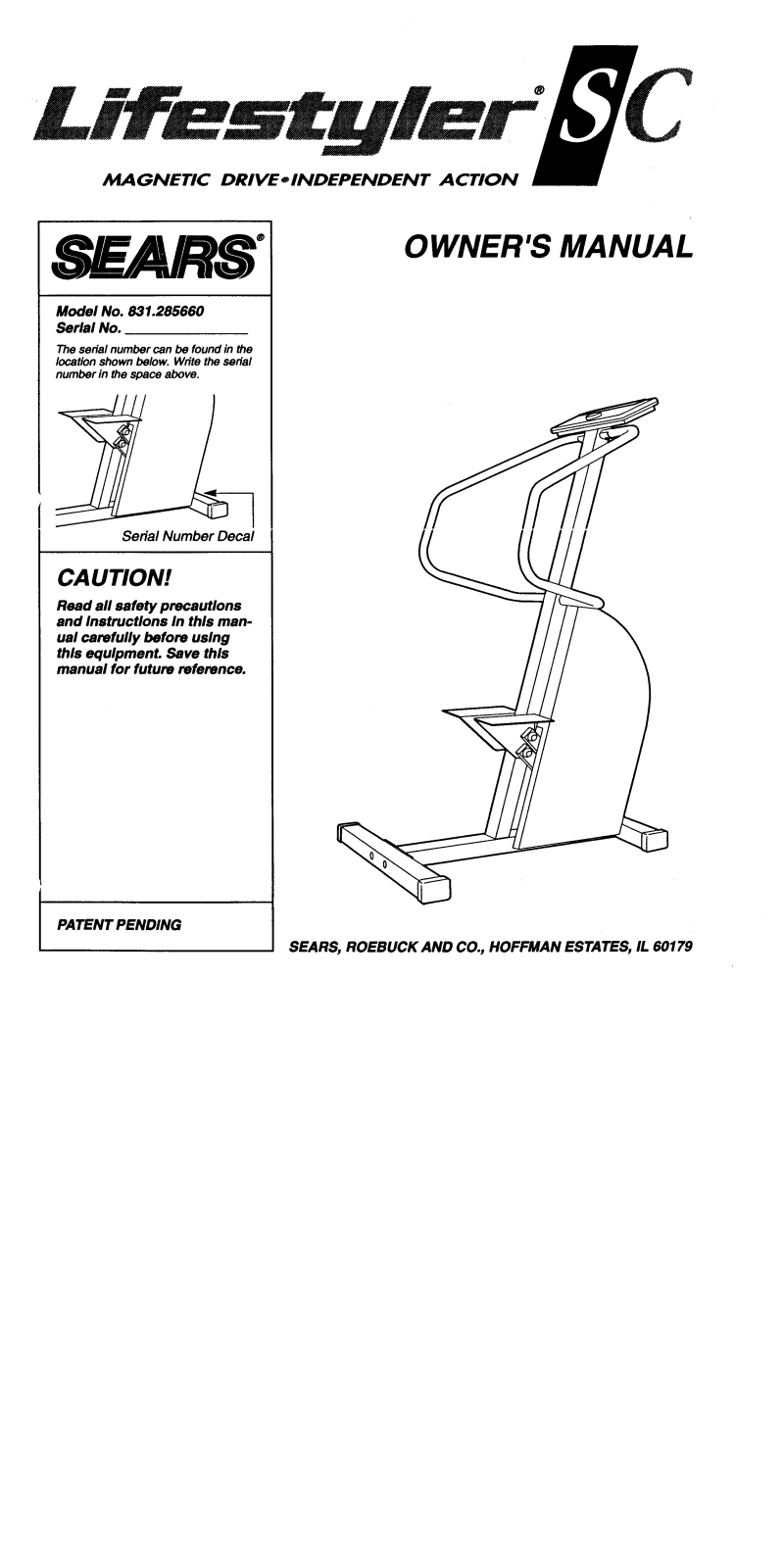 Lifestyler 831.285660 Owner's Manual