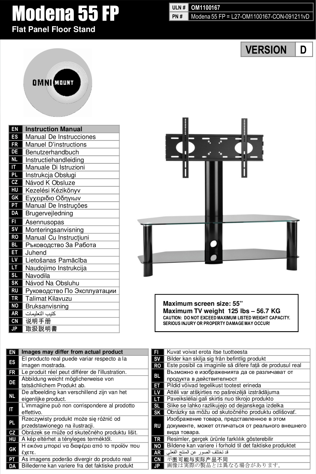 OMNIMOUNT 55FP User Manual