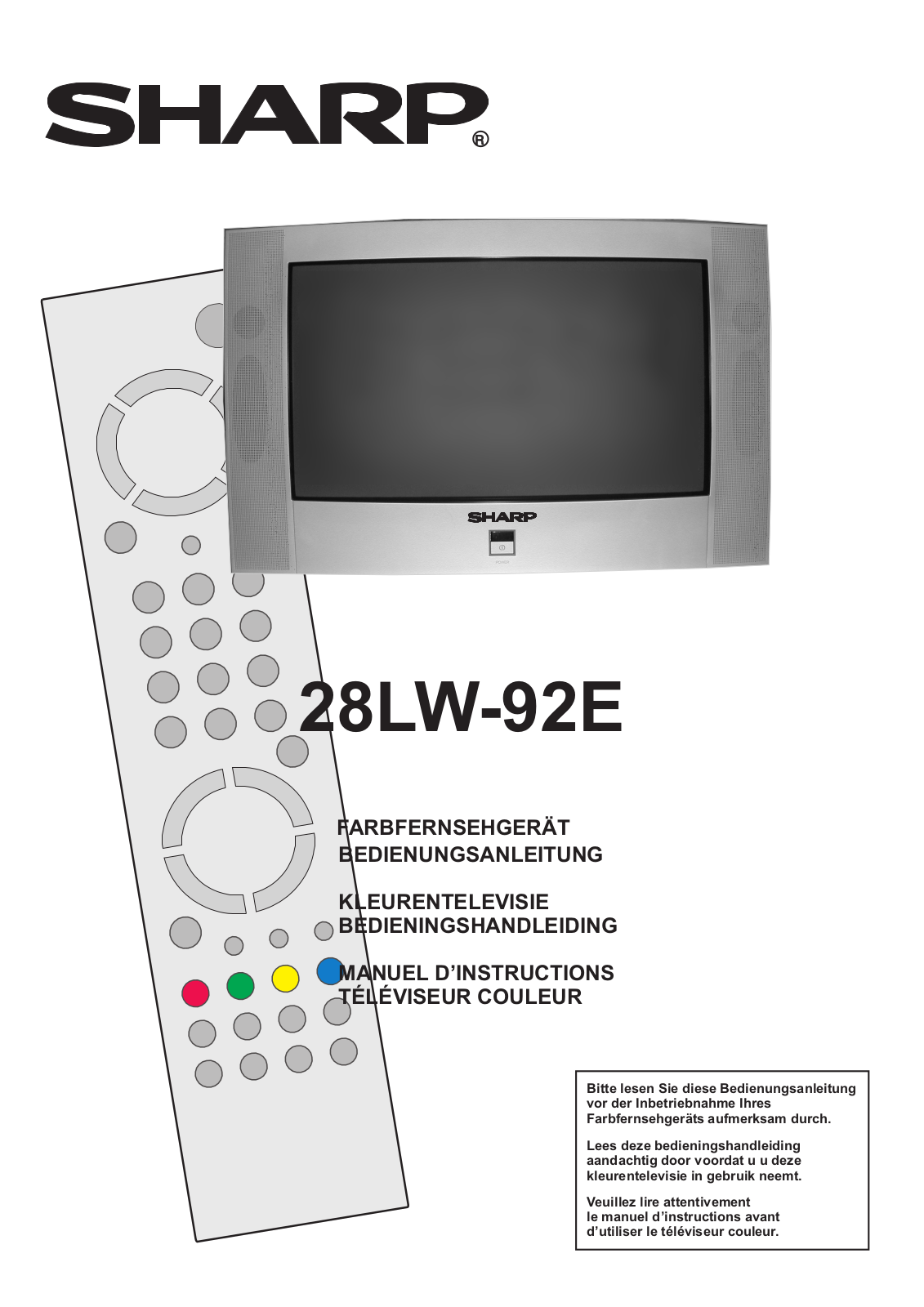 SHARP 28LW-92E User Manual