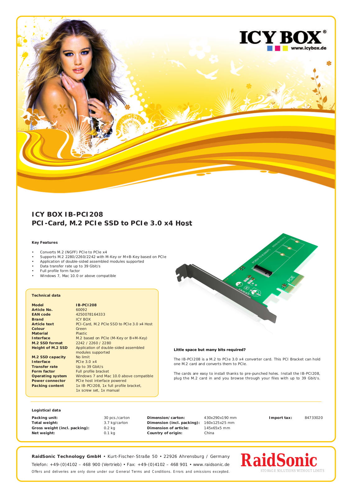 RaidSonic IB-PCI208 User Manual