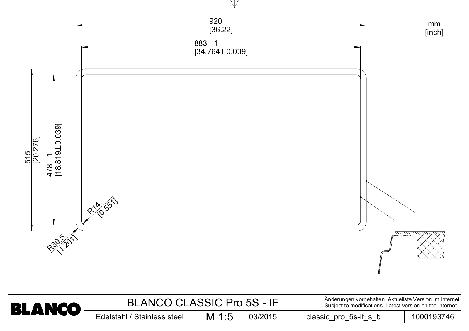 Blanco CLASSIC PRO 5 S-IF User Manual