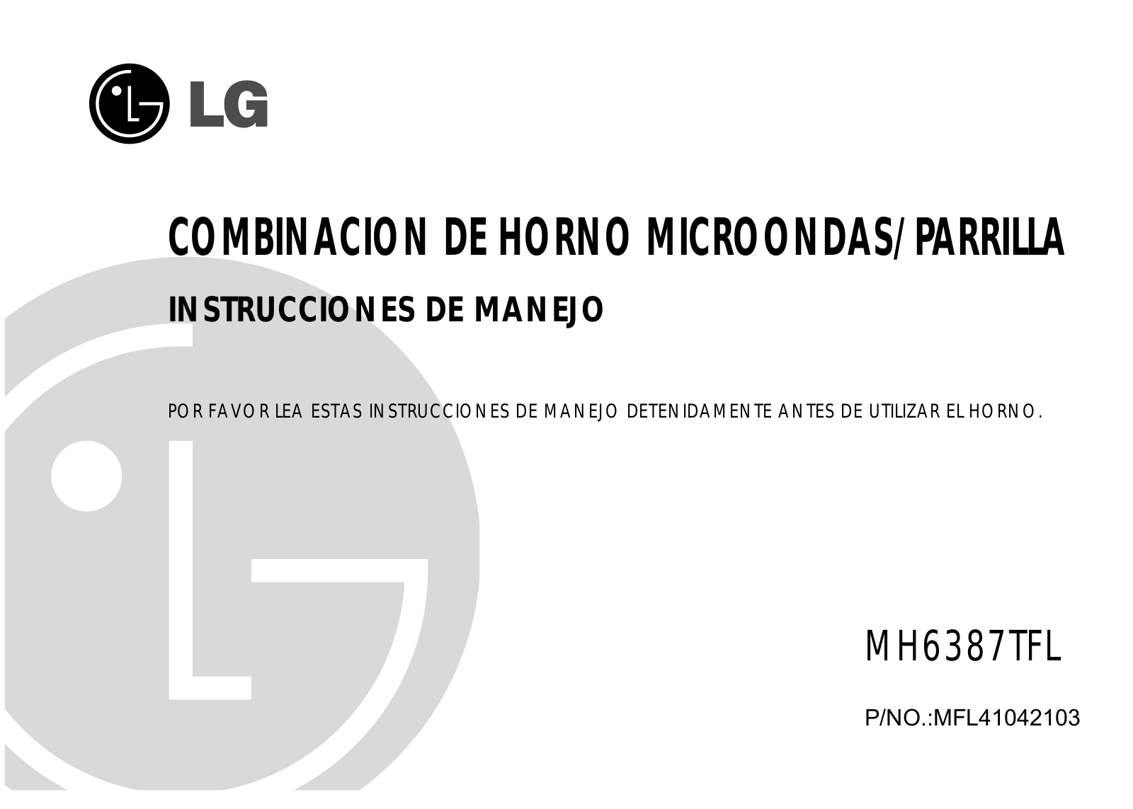 LG MH6387TFL User Manual