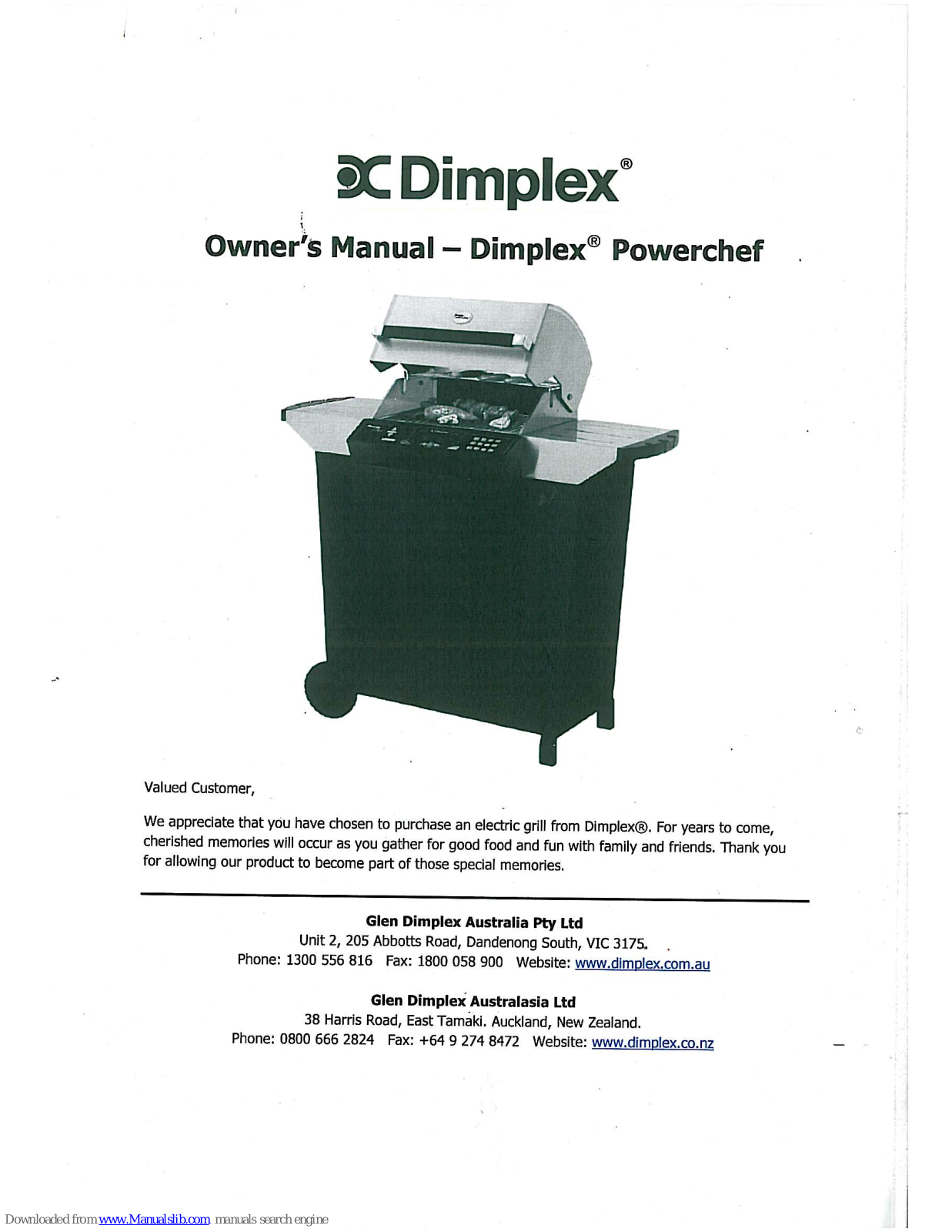 Dimplex Pwerchef Owner's Manual