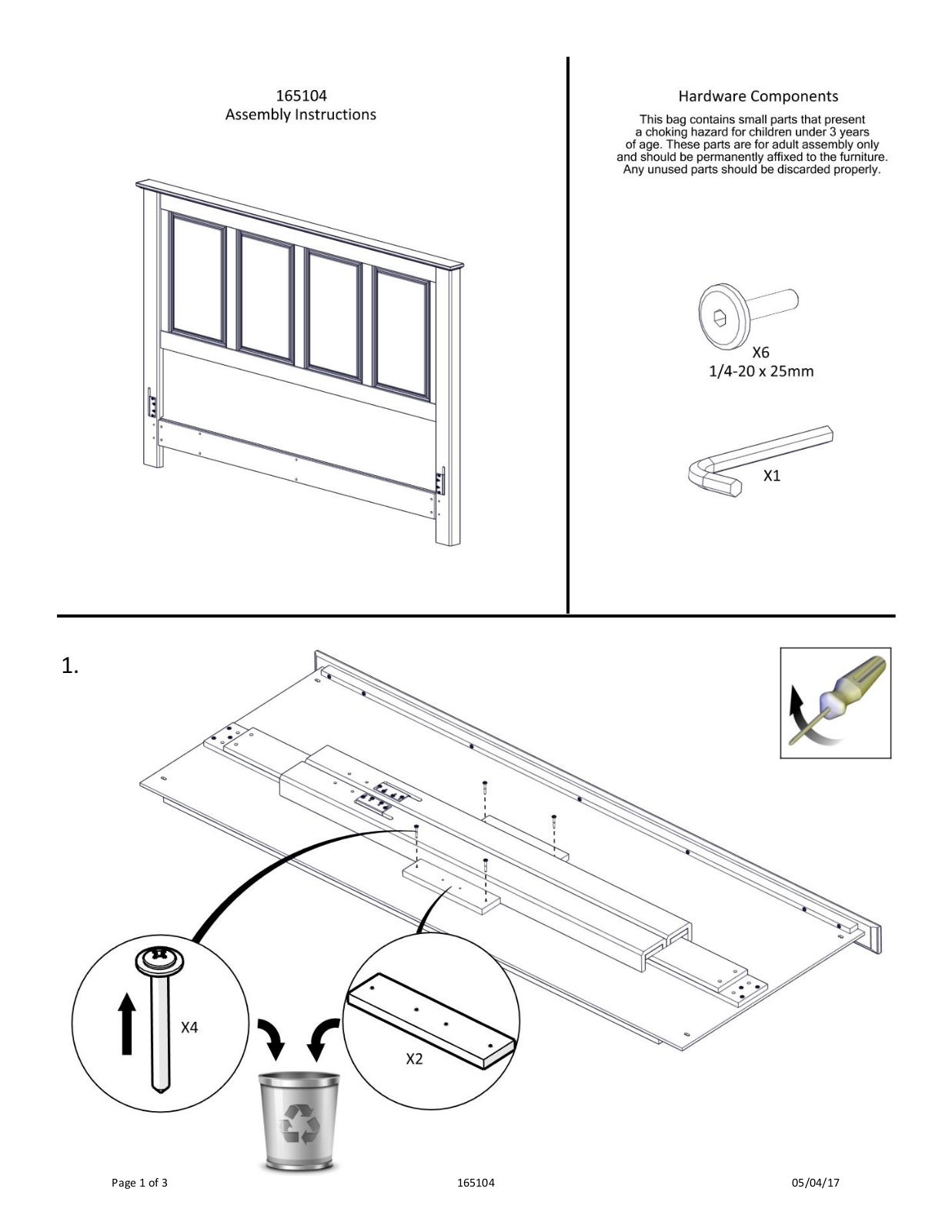 Ashley B224585697, B2245856S95 Assembly Guide