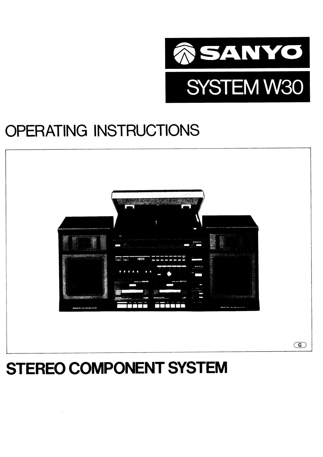 Sanyo SYSTEM W30 Instruction Manual