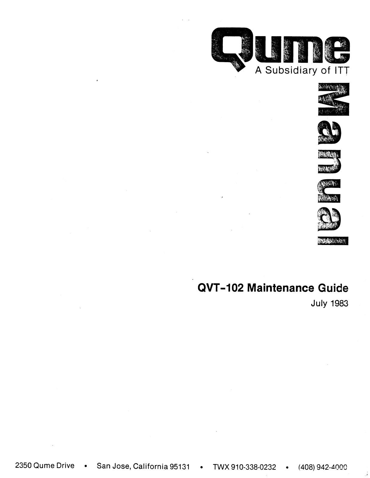 Qume QVT-102 User Manual