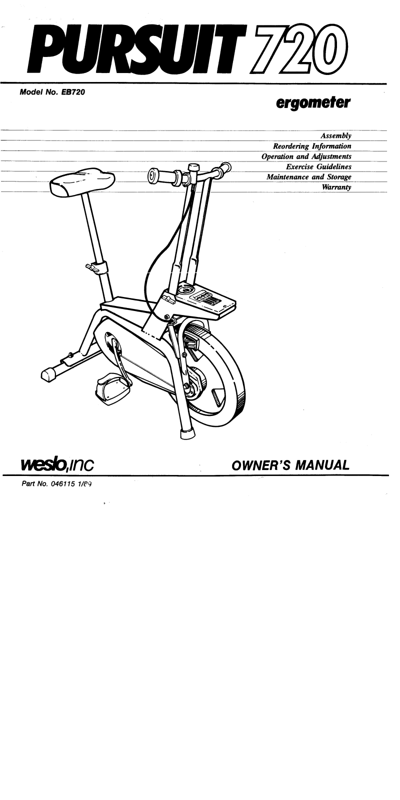 Weslo EB720 Owner's Manual