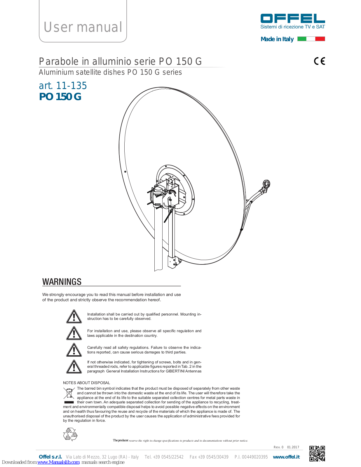 Offel PO 150 G User Manual