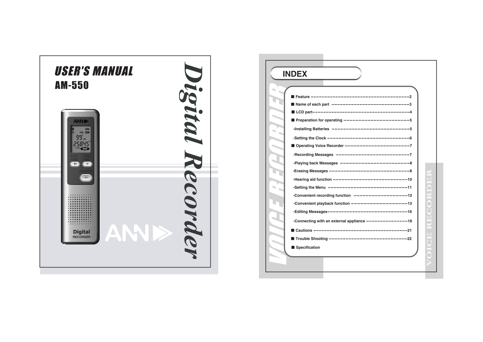 ANN AM-550 User Manual - ManualMachine.com