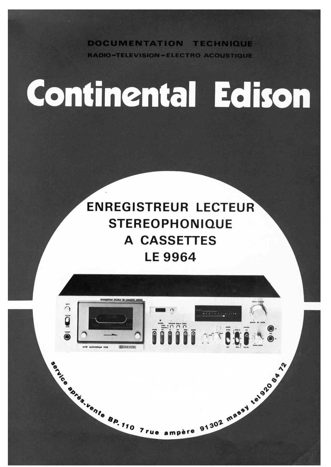 Continental Edison LE-9964 Service Manual