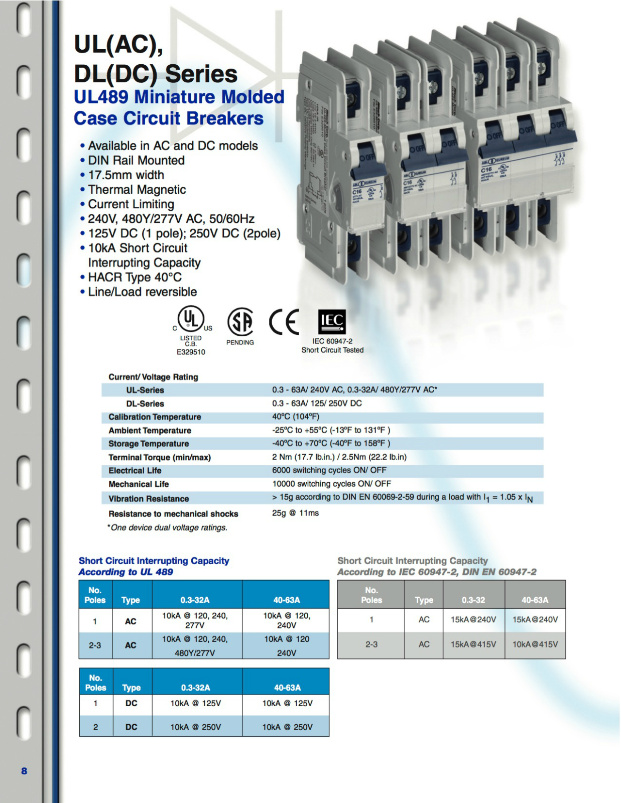 Altech UL 489 Technical Data