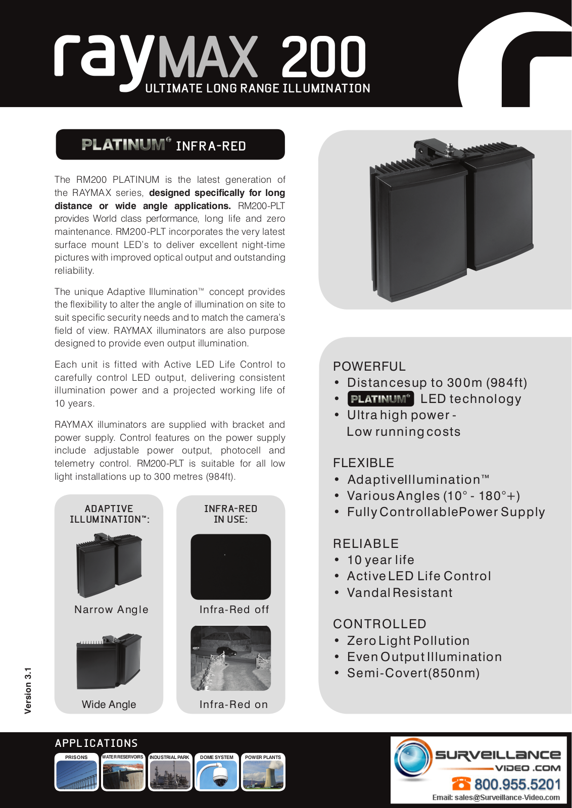 Raytec RM200-PLT-AI-30, RM200-PLT-AI-50, RM200-PLT-AI-120 Specsheet