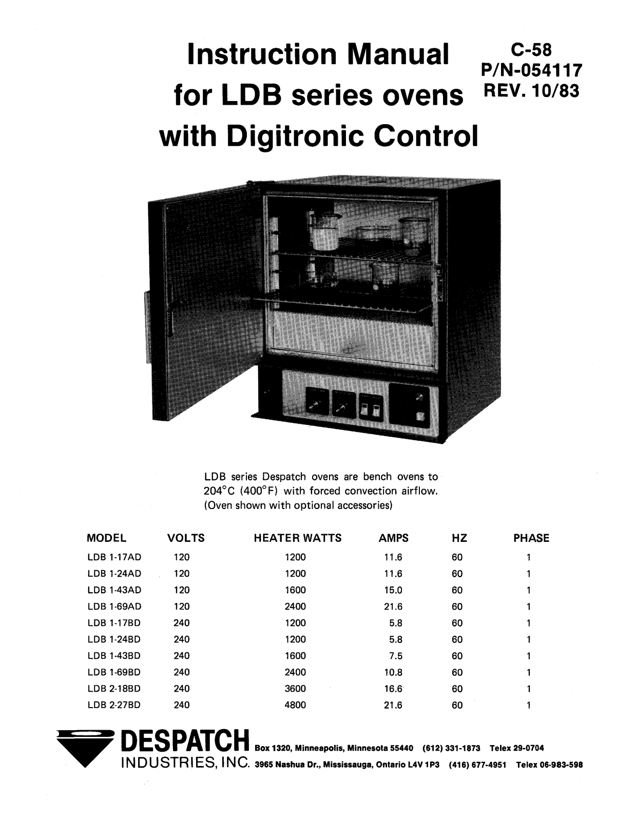 Despatch LDB 1-17AD Installation  Manual