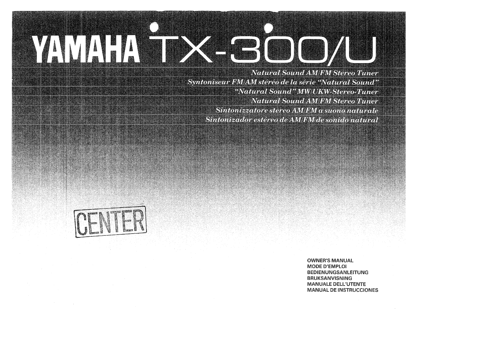 YAMAHA TX-300U User Manual