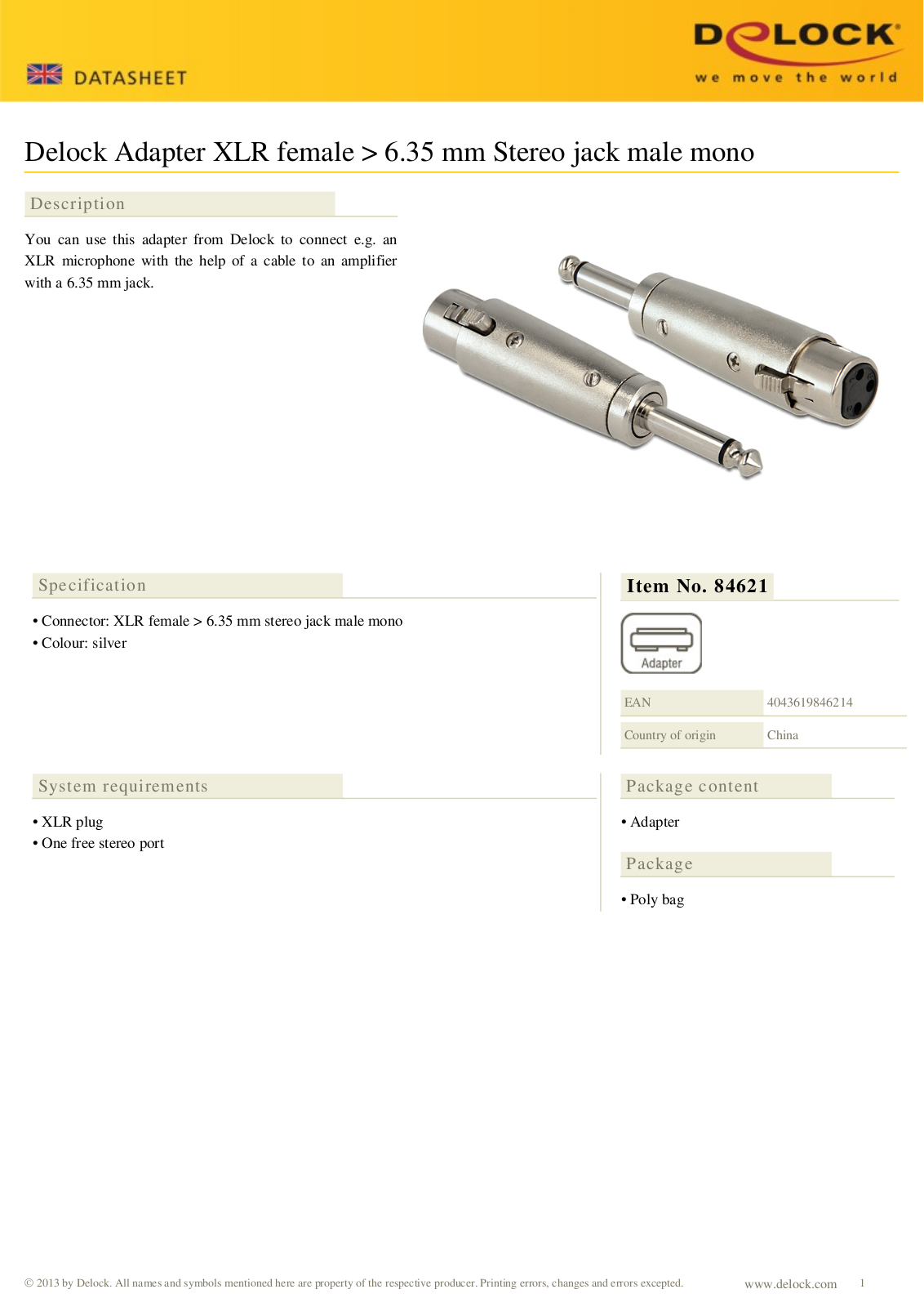 DeLOCK 84621 User Manual