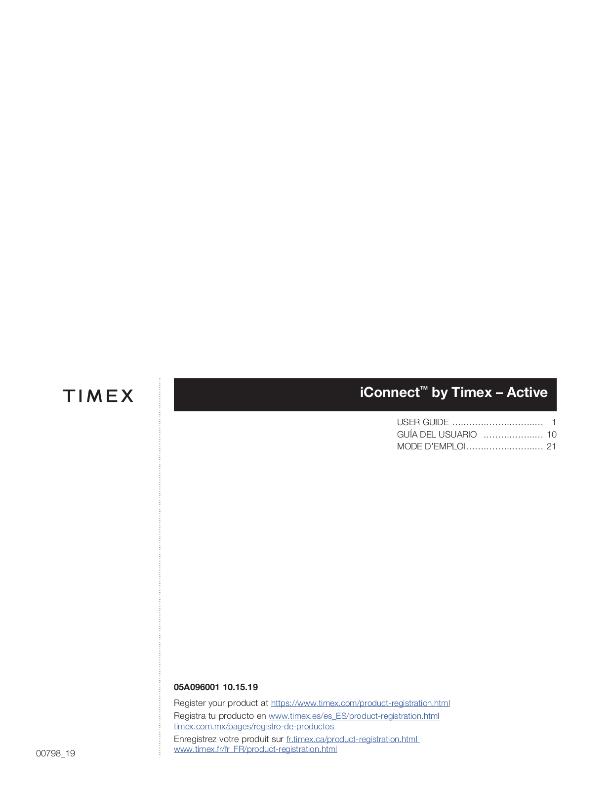 Timex iConnect by Timex Active User Manual